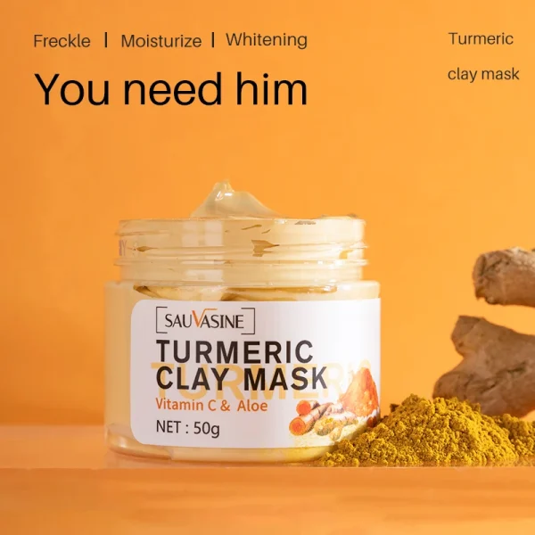 Lanthome Private Label Natural Face Facial Vitamin C Turmeric Clay Mud Jelly Mask Turmeric Deep Cleansing Mask