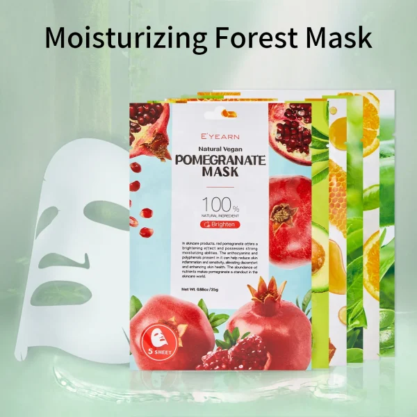 Forest Series Face Mask 6 pcs In Box Korean Ingredient Fruit Mask Sheet In Stock Organic Natural Gentle Moisturizing Facial Mask