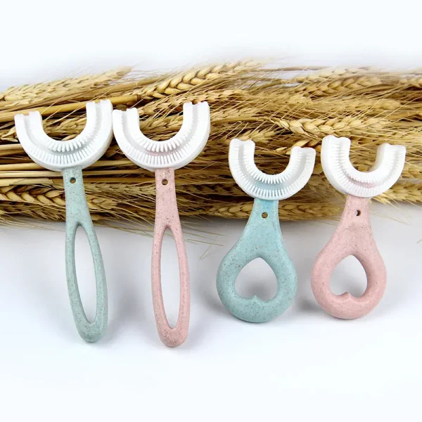 NEW Listing Wheat Straw U Baby Silicone U-shaped Silicon Shape Toothbrush Baby Toothbrush Kids For Silicone Toothbrush Kids