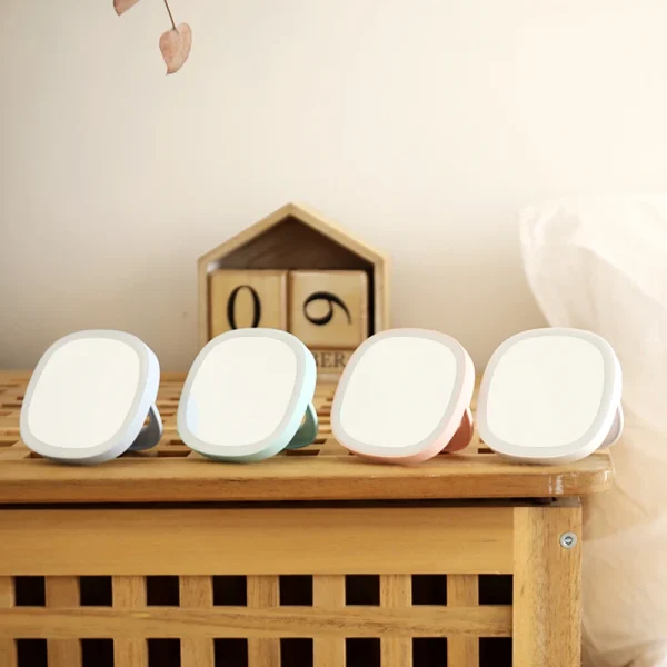 New Item Handheld Round rechargeable cordless Desktop Portable Foldable mini Cosmetic Mirror Makeup Mirror  with LED Fill Light
