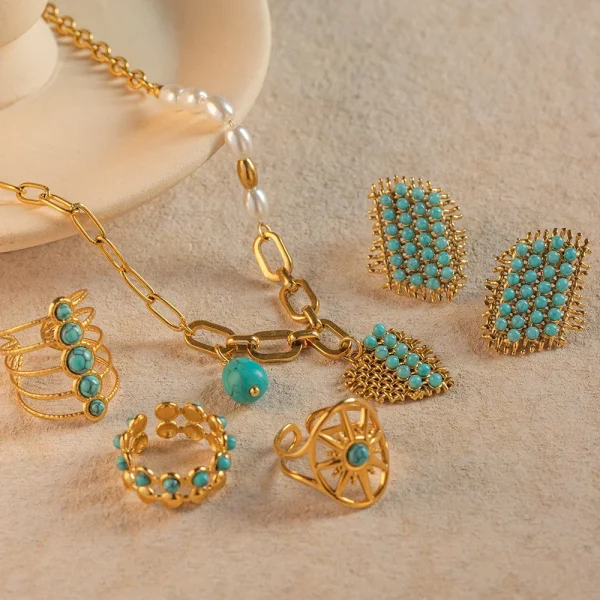 Bohemia Retro Turquoise Stone Vintage Ring Boho Fashion Jewelry Rings Jewelry Fashion Jewellery