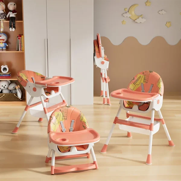 Baby Dining Chair Children Multifunctional Foldable Dining Table And Chair Kid Adjustable Portable Feeding Chair